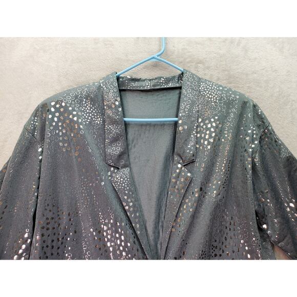 Vintage Ste Jan Marie Blazer Women's S Silver Metallic Snake Print Shoulder Pads - Picture 4 of 10
